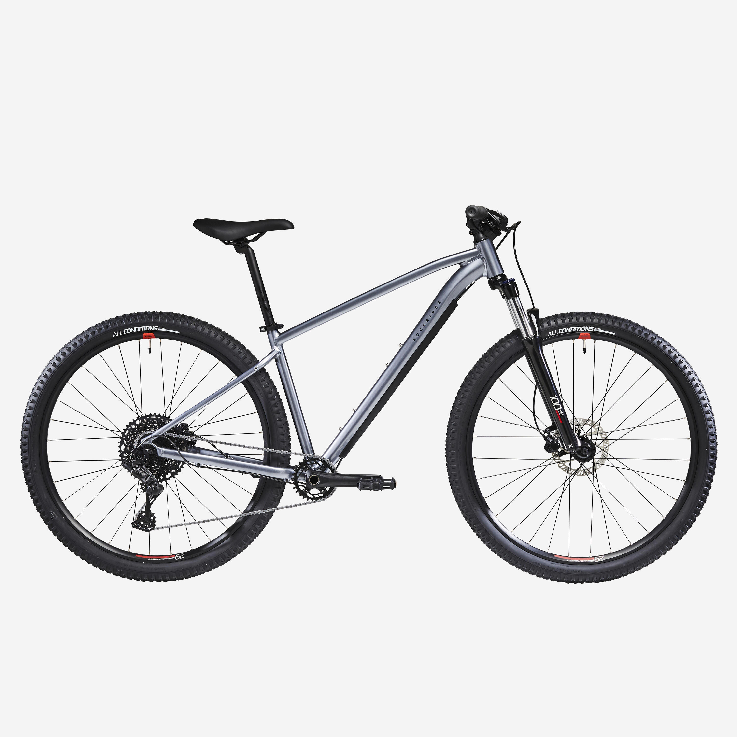 ROCKRIDER 29" Touring Mountain Bike Explore 520 - Grey / Red