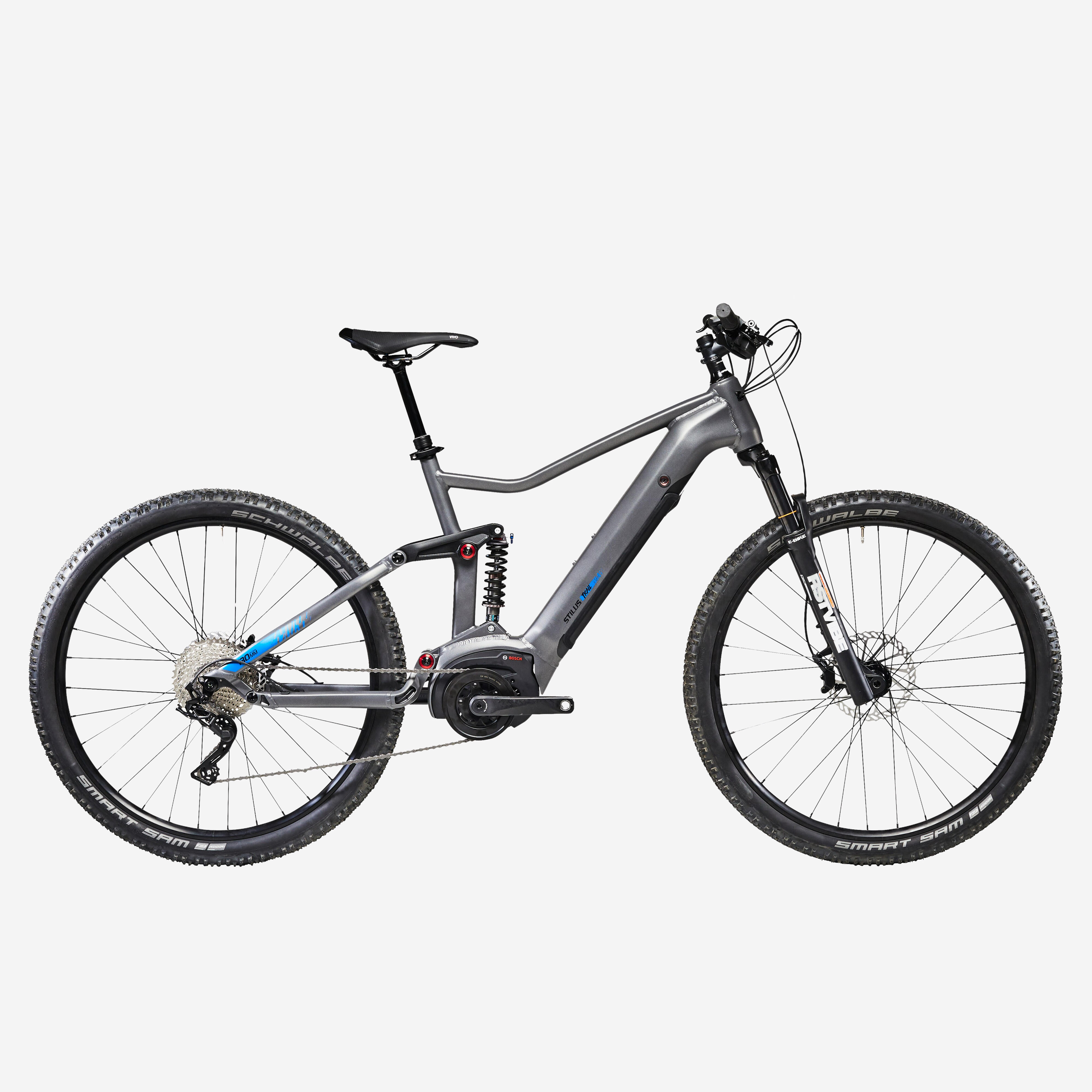 Bicicleta btt elétrica de suspensão integral 29" stilus e-trail cinzento