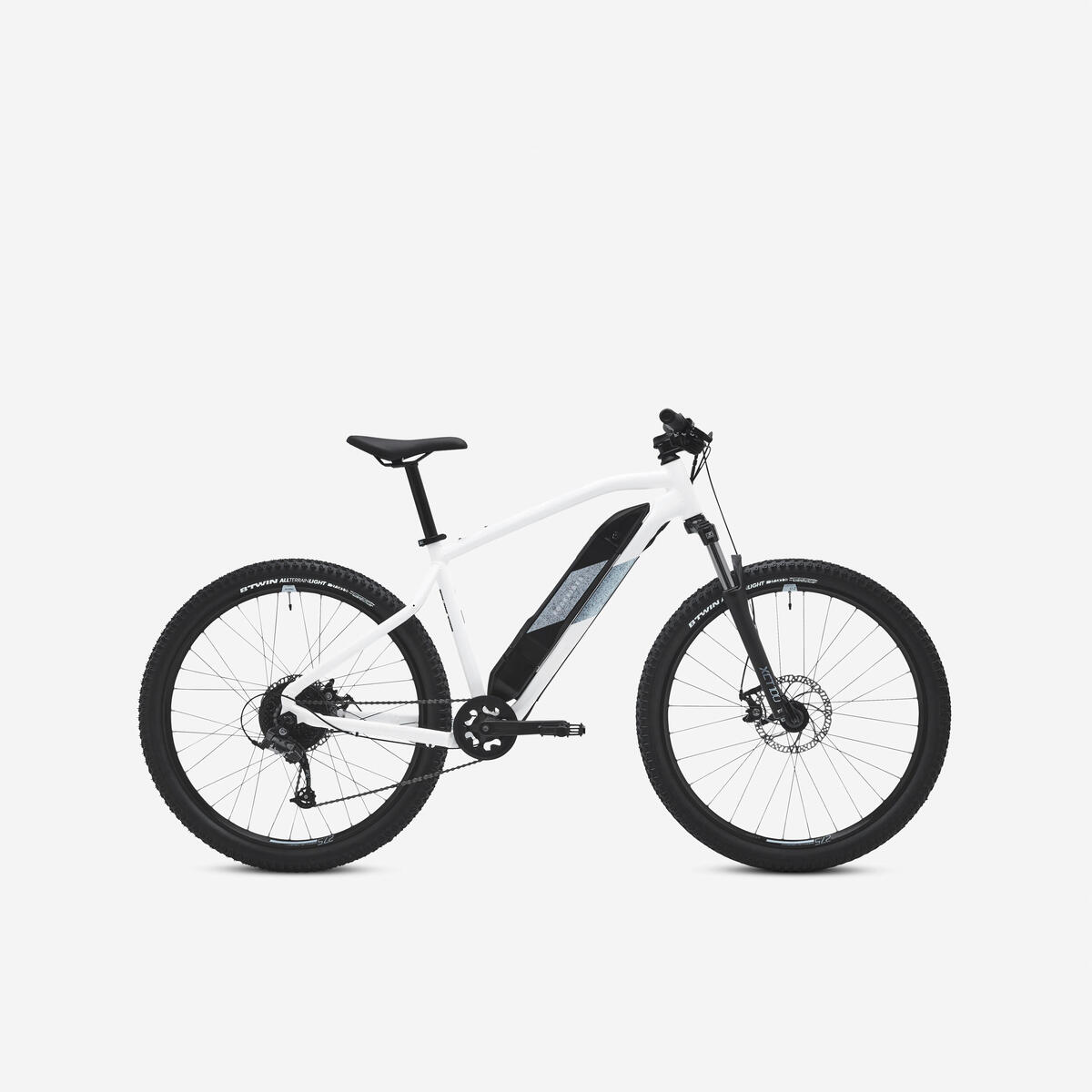 Vélo vtt électrique semi-rigide 27,5" - e-st 100 blanc bleu