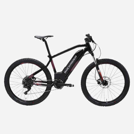 Elektrinis kalnų dviratis „E-ST520“, 27,5 col. ratai, juodas, violetinis