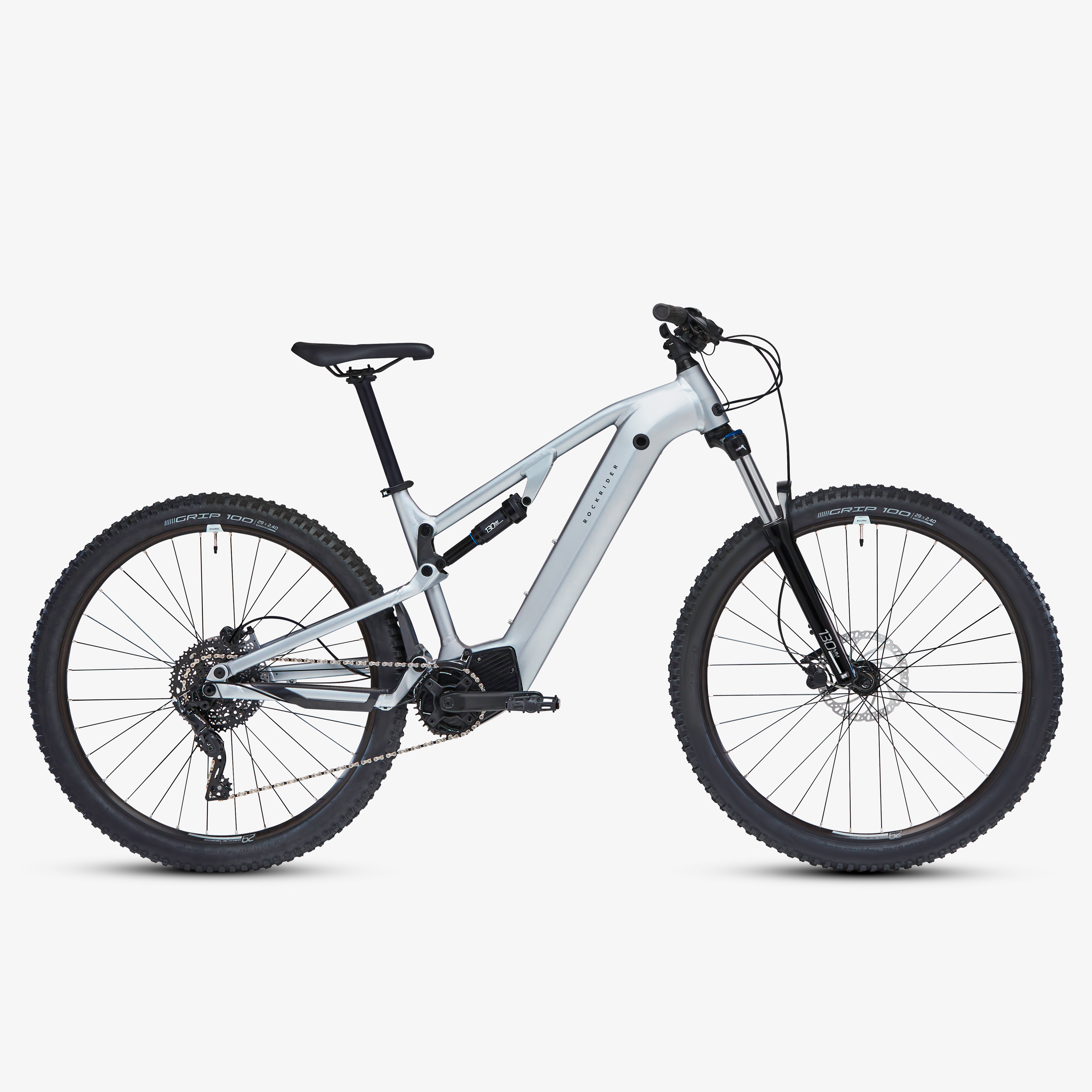 Vélo vtt électrique tout suspendu 29" -  e-expl 500 s gris métal - Vélos & Accessoires - Rockrider- Clubs - Entreprises - Collectivités - Associations