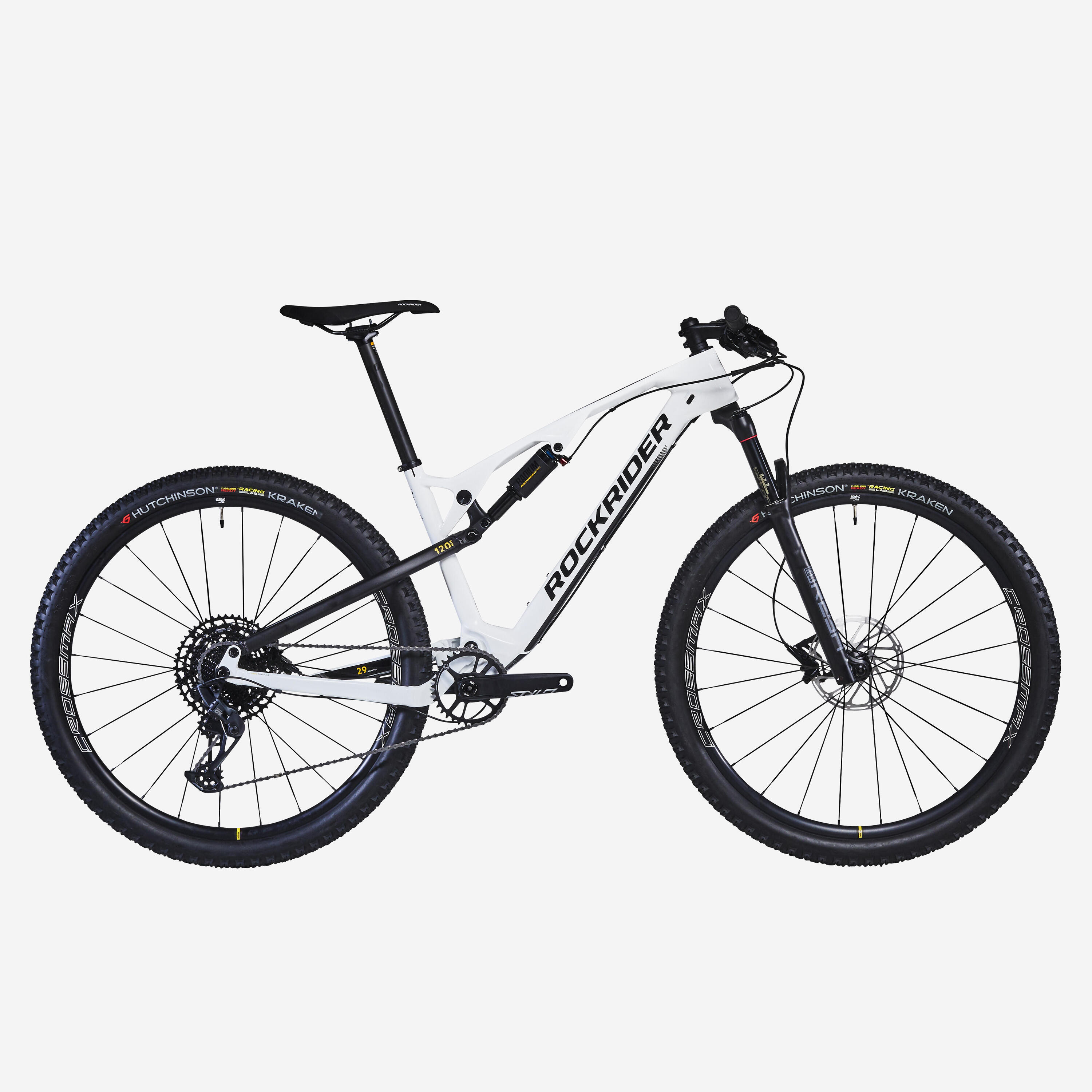 29 inch Full Suspension Carbon Mountain Bike rockrider XC 900 - white 1/13
