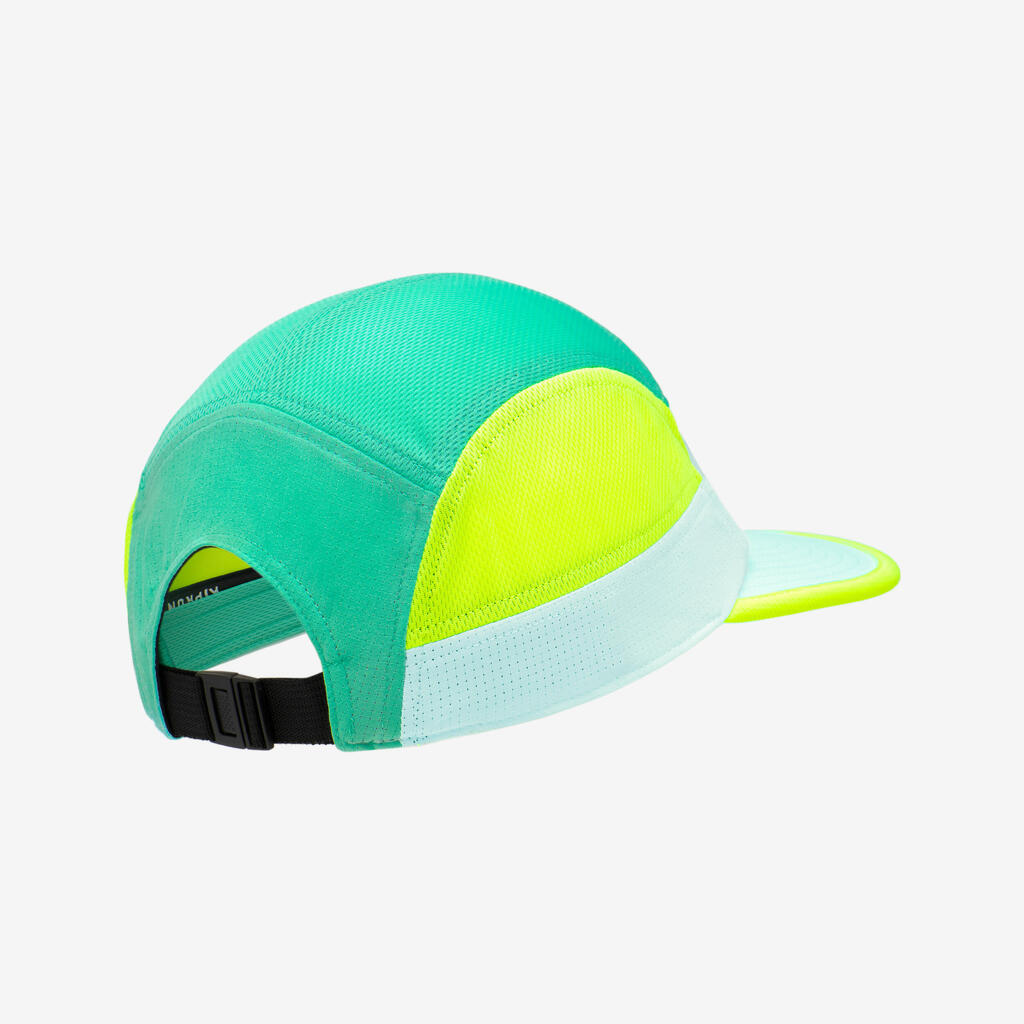 Casquette running Homme Femme - KIPRUN 5 panneaux turquoise jaune