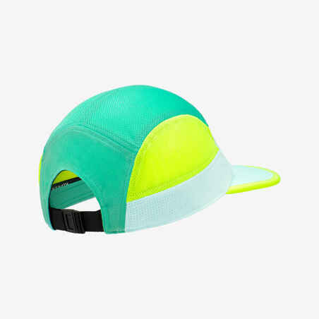 Unisex Running Cap - Kiprun 5 Panels Turquoise Yellow