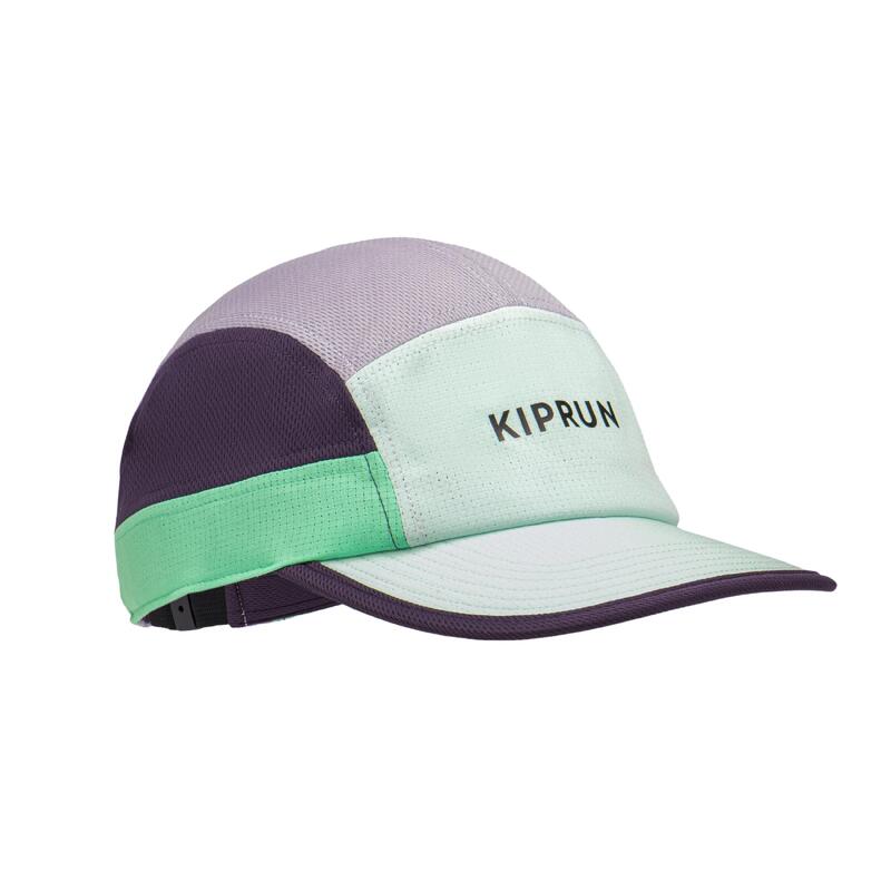 Casquette running homme femme - kiprun 5 panneaux turquoise violet