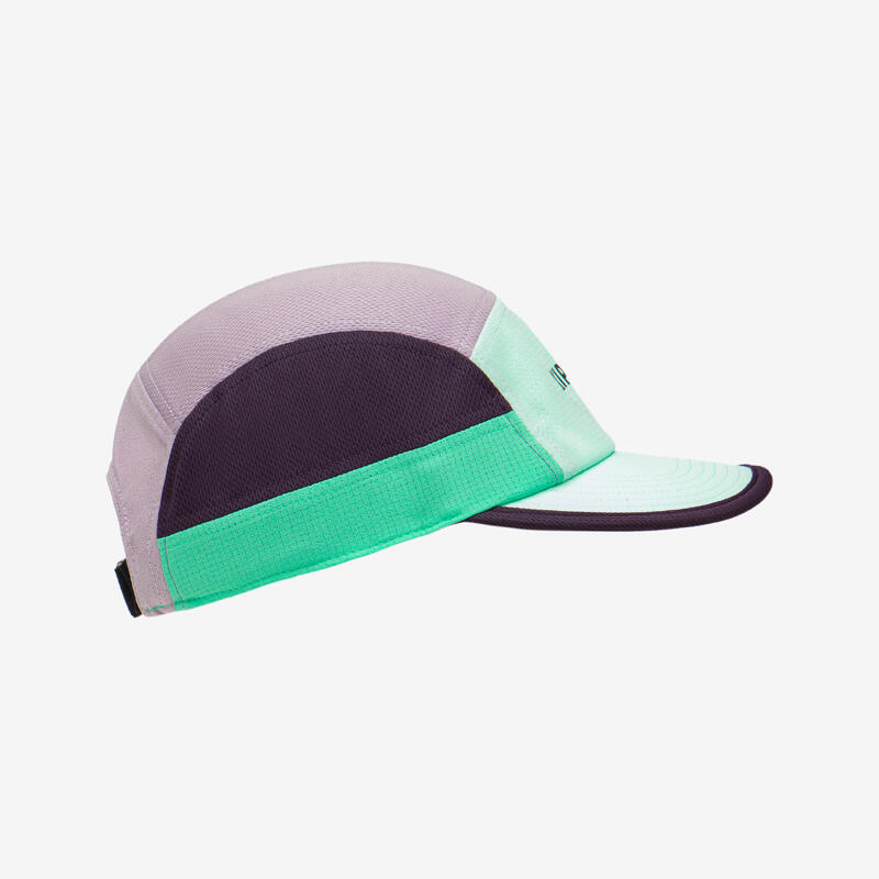 Casquette running homme femme - kiprun 5 panneaux turquoise violet