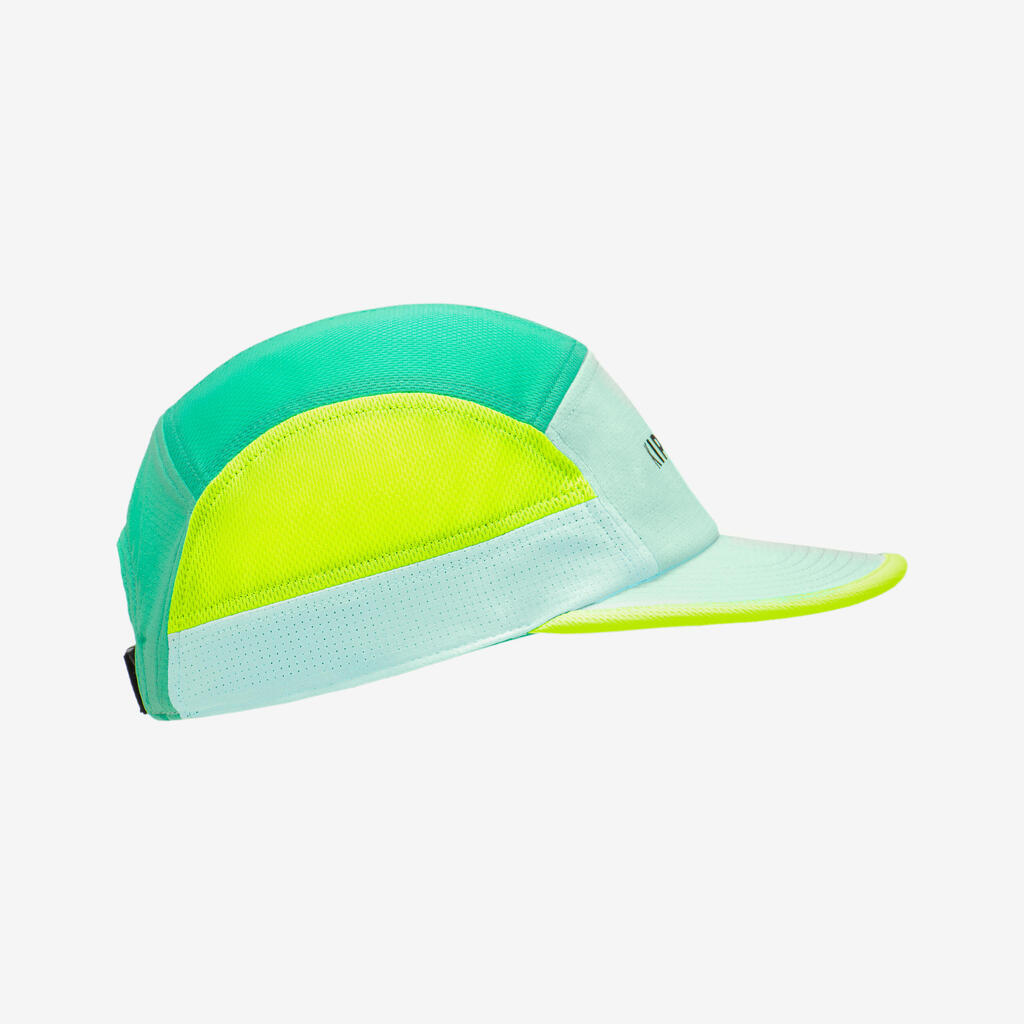 Casquette running Homme Femme - KIPRUN 5 panneaux turquoise jaune