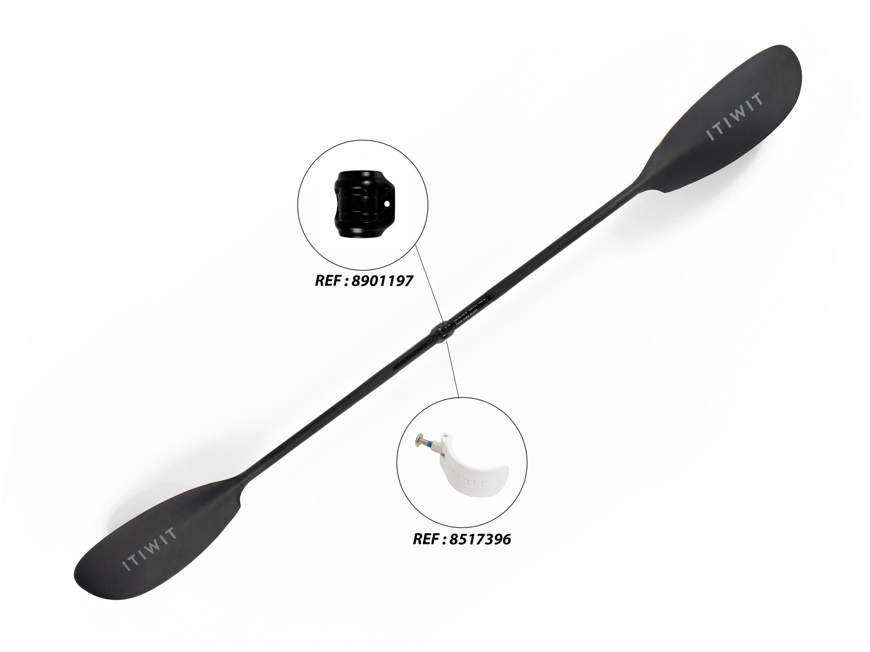 Kajakpeddel X900 carbon demonteerbaar en verstelbaar 2-delig 210-220 cm 5/17