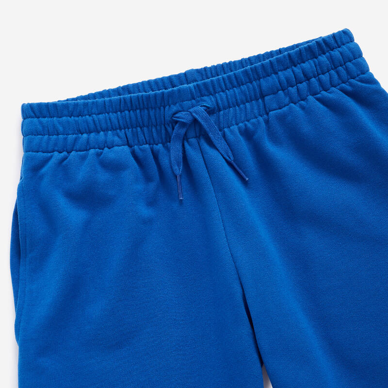 Pantaloncini bambino ginnastica 500 regular fit cotone azzurri