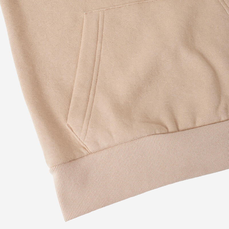 Katoenen hoodie kinderen beige