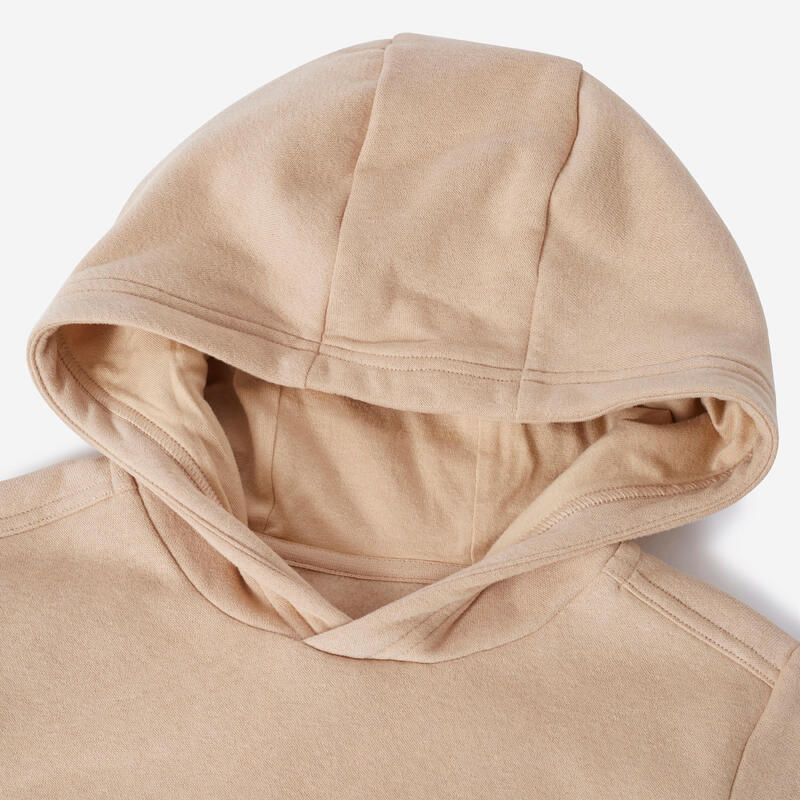 Katoenen hoodie kinderen beige