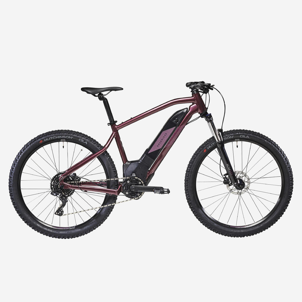 Elektrinis „hardtail“ kalnų dviratis „E-ST 500“, 27,5 col ratai, slyvų spalvos