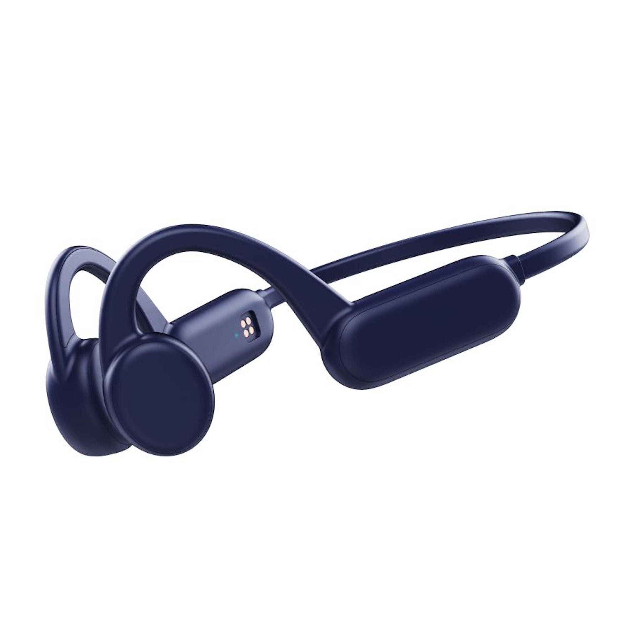 LEOTEC Auriculares bluetooth y mp3 acuático conducción ósea azul