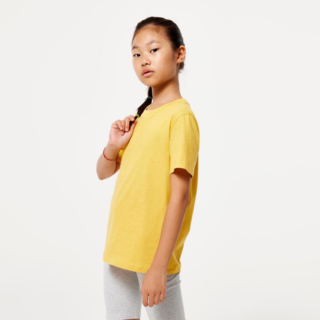 Playera de algodón mostaza unisex para niños