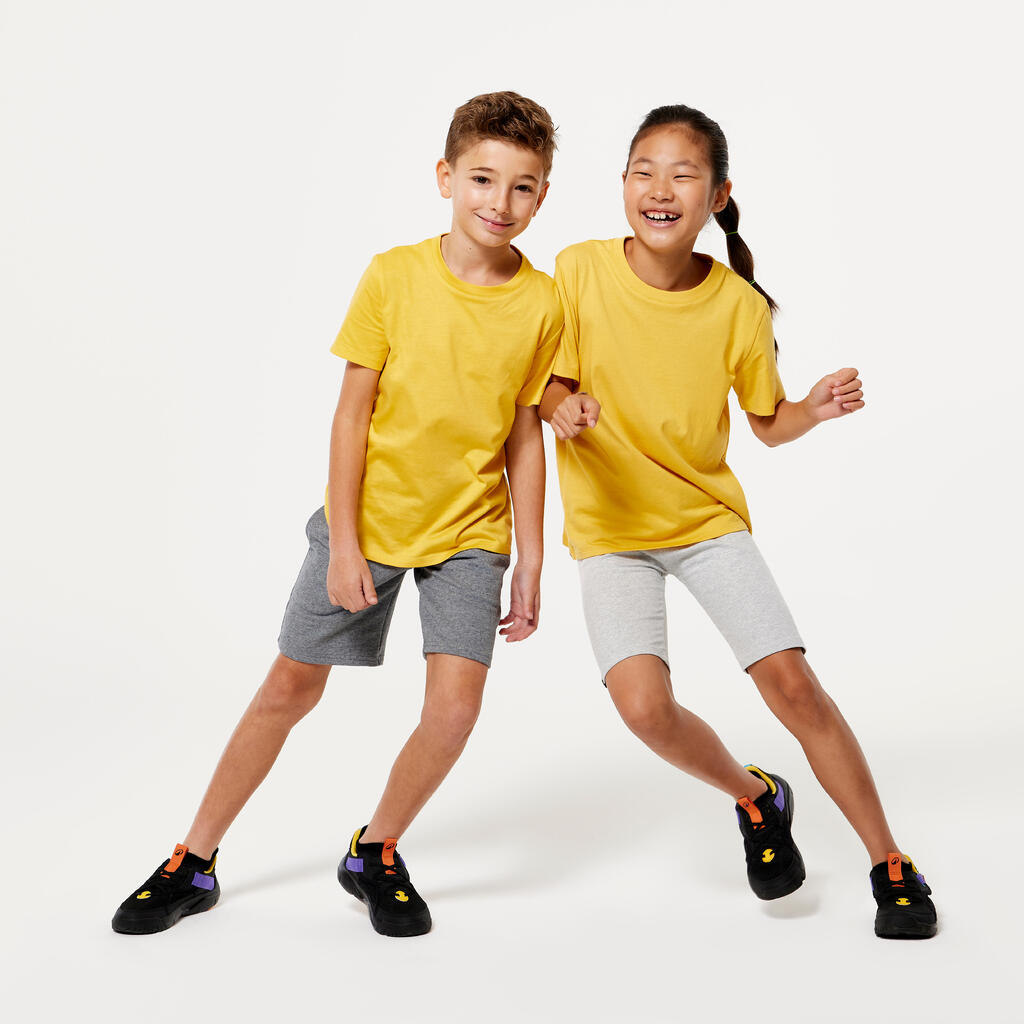 Playera de algodón mostaza unisex para niños
