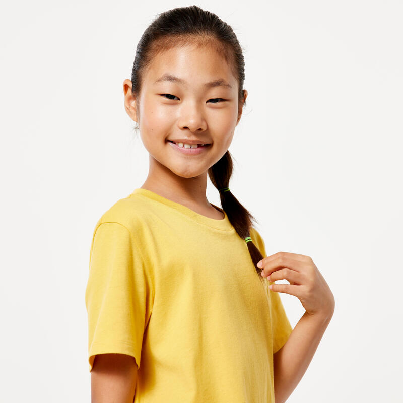 T-shirt coton enfant mixte - moutarde