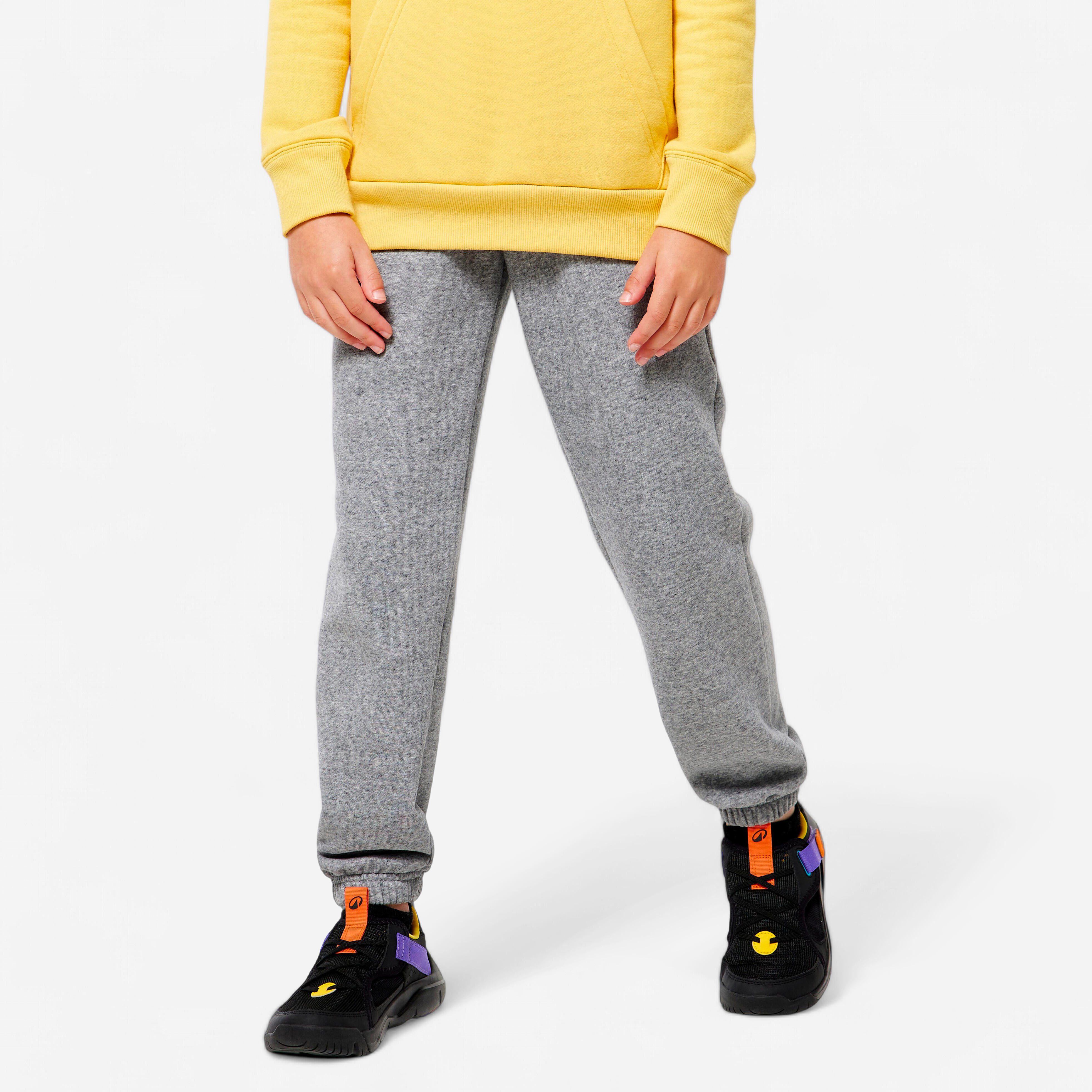 Kids Unisex Multisports Warm Tracksuit Bottoms Grey