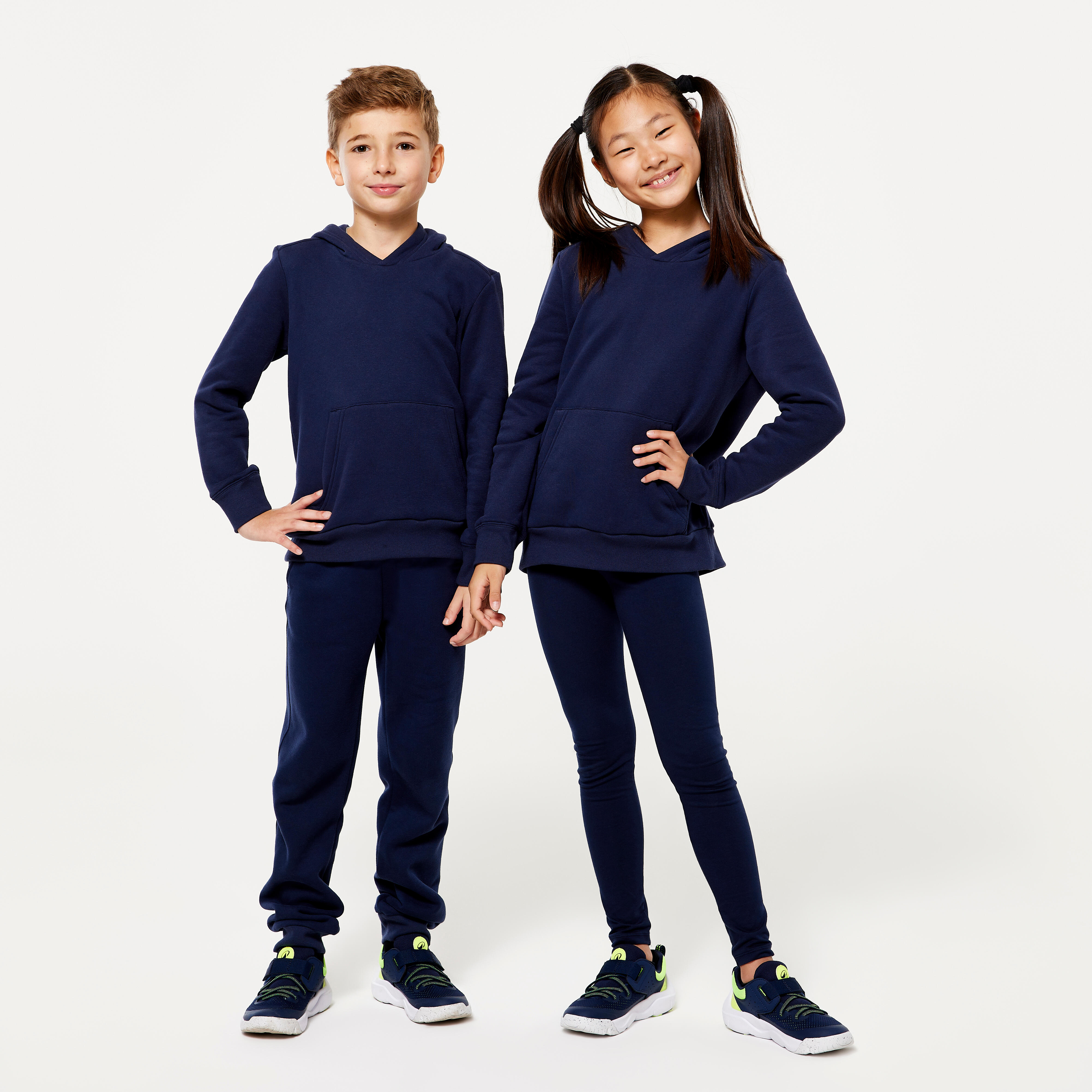 Felpa con cappuccio in cotone per bambini - blu navy