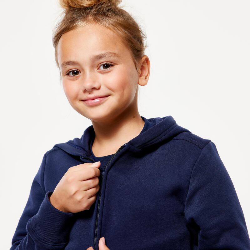 Hanorac cu fermoar Educație fizică Bleumarin Copii
