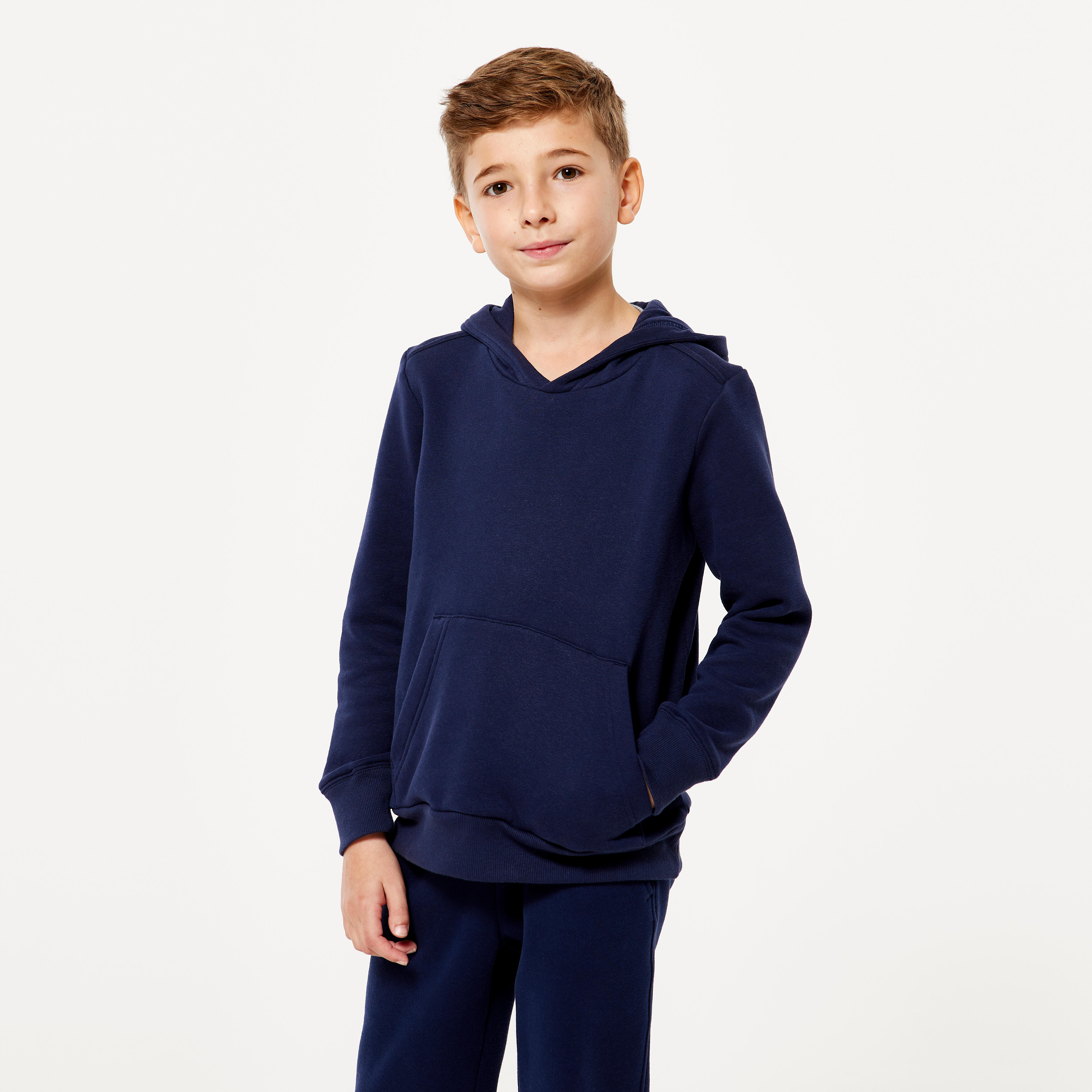 Felpa con cappuccio in cotone per bambini - blu navy