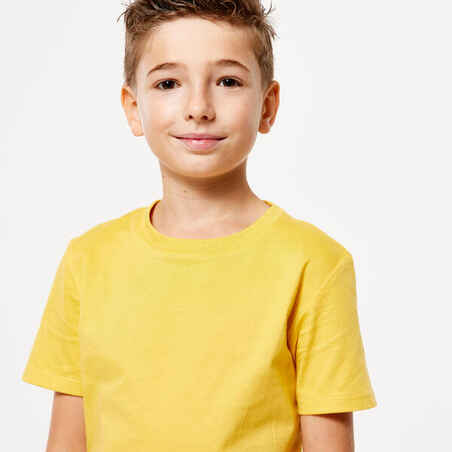 Mergaičių ir berniukų medvilniniai marškinėliai, geltoni
