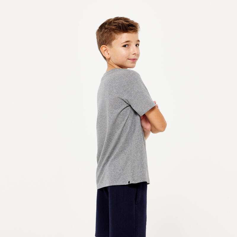 T-shirt coton enfant mixte - gris