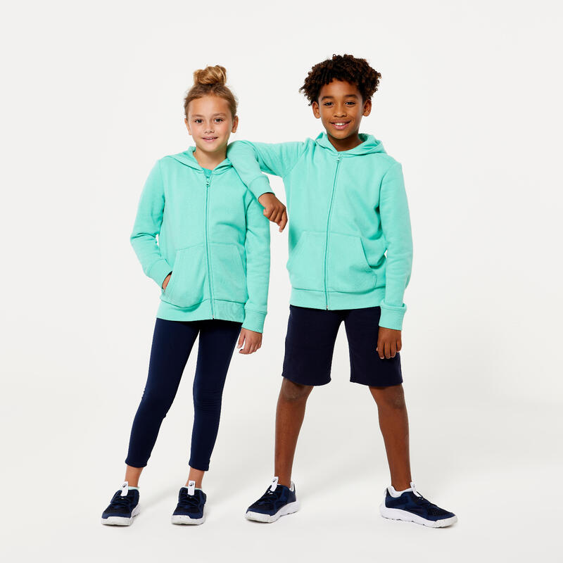 Sweat zippé enfant - vert menthe