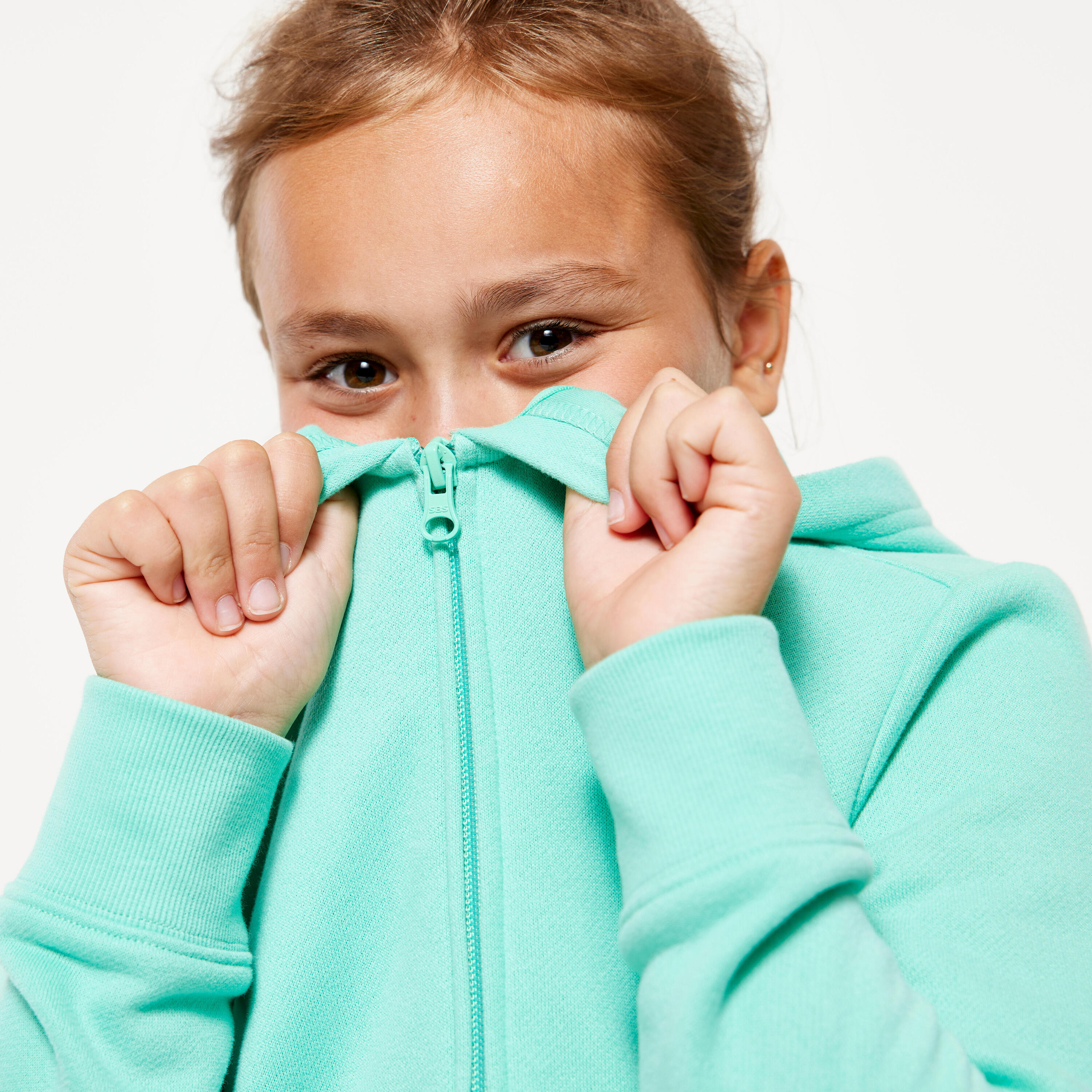 Kids' Zip-Up Sweatshirt - Mint Green 3/6