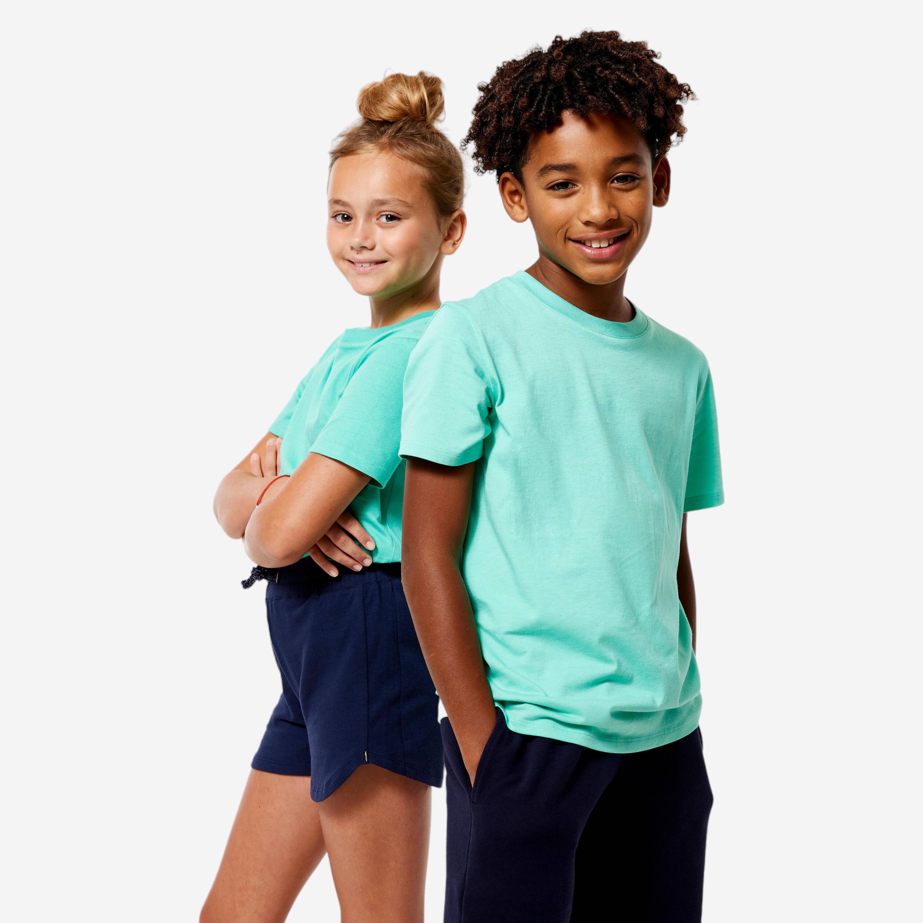 Kids' Unisex Multisports Cotton T-Shirt - Mint Green -  1