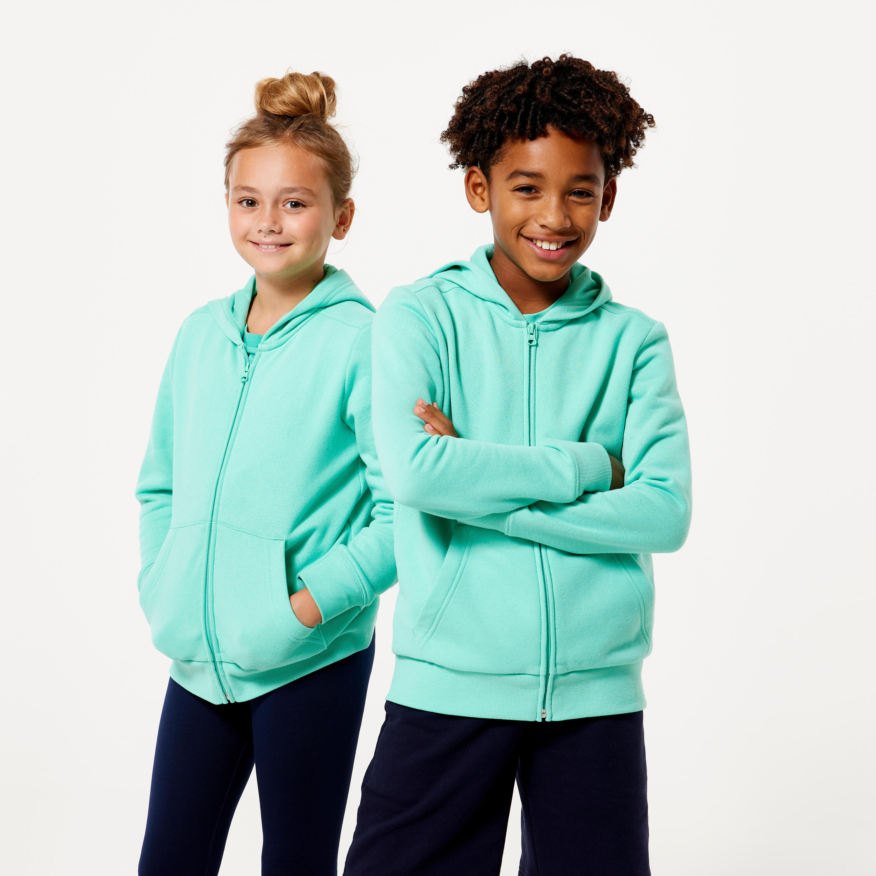 Kids' Zip-Up Sweatshirt - Mint Green 1/6