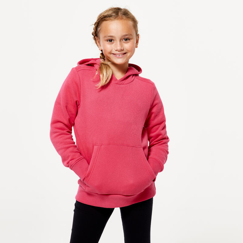 Sweat à capuche coton enfant - laurier rose