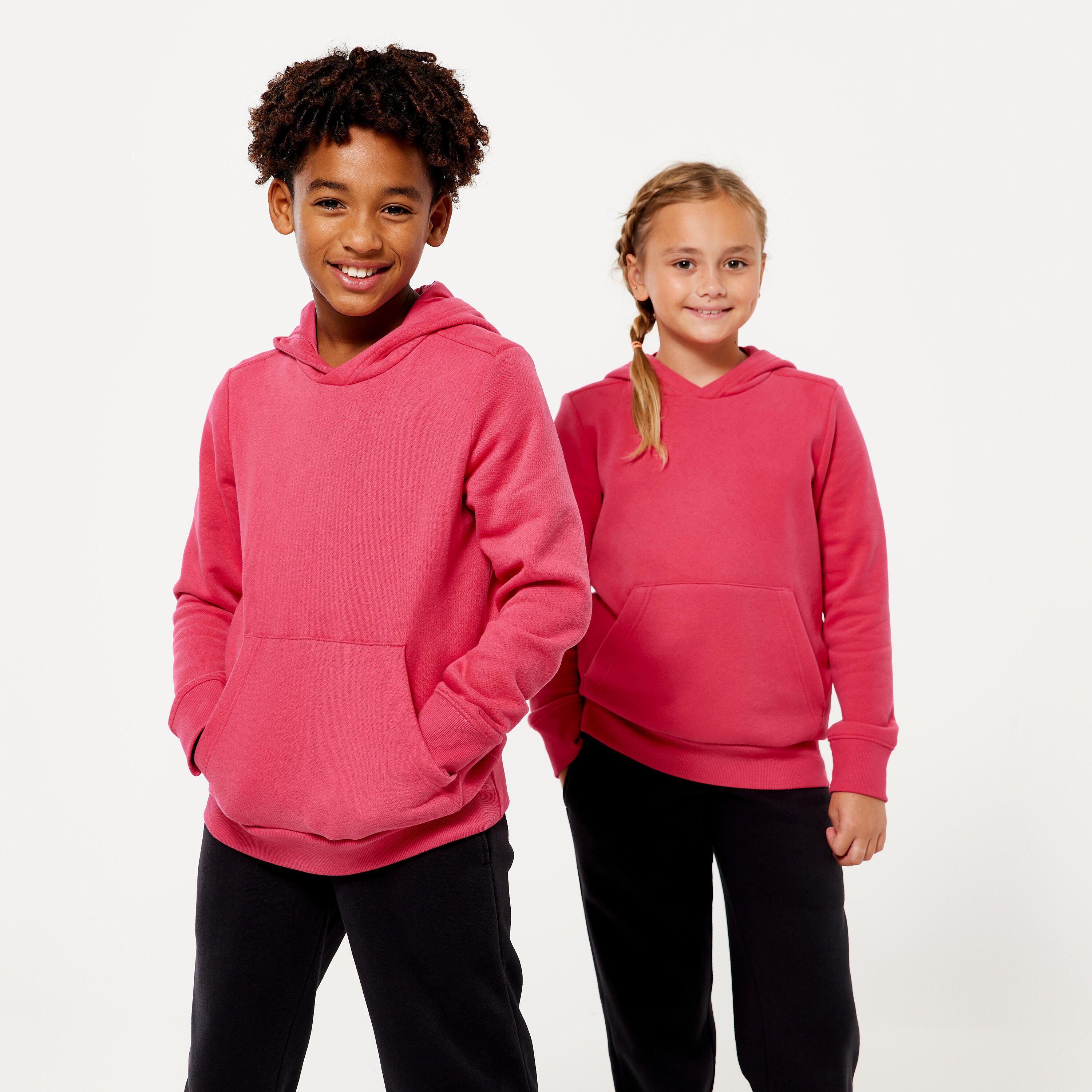 Kids' Cotton Hoodie - Laurel / Pink 1/6