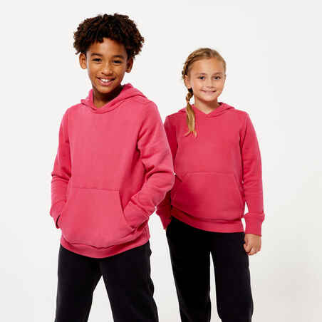 Rožnat pulover s kapuco za otroke 