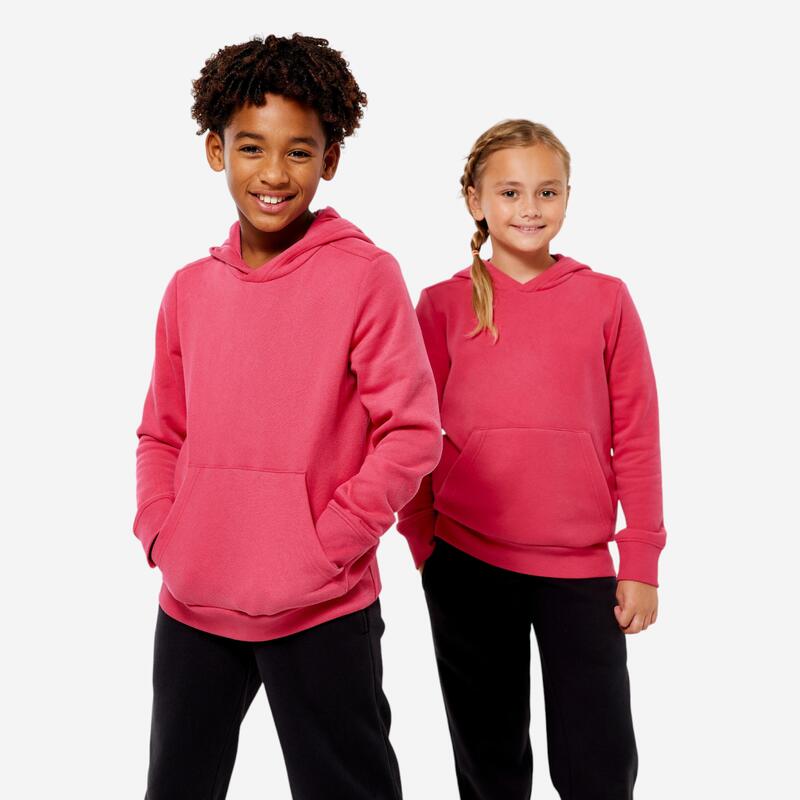 Sweat à capuche coton enfant - laurier rose