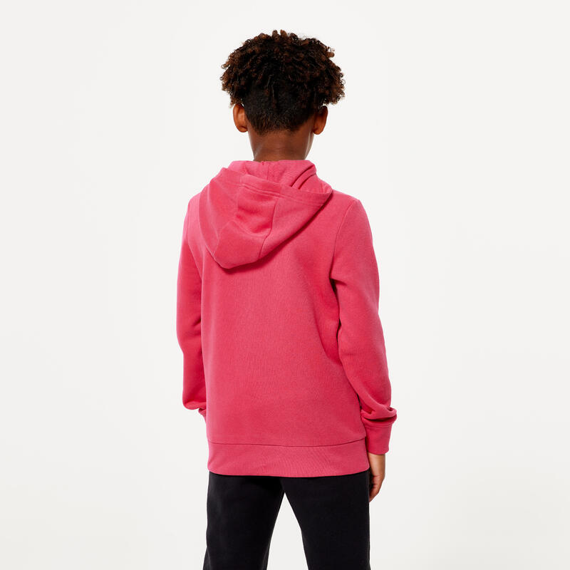 Katoenen hoodie kinderen laurierroze