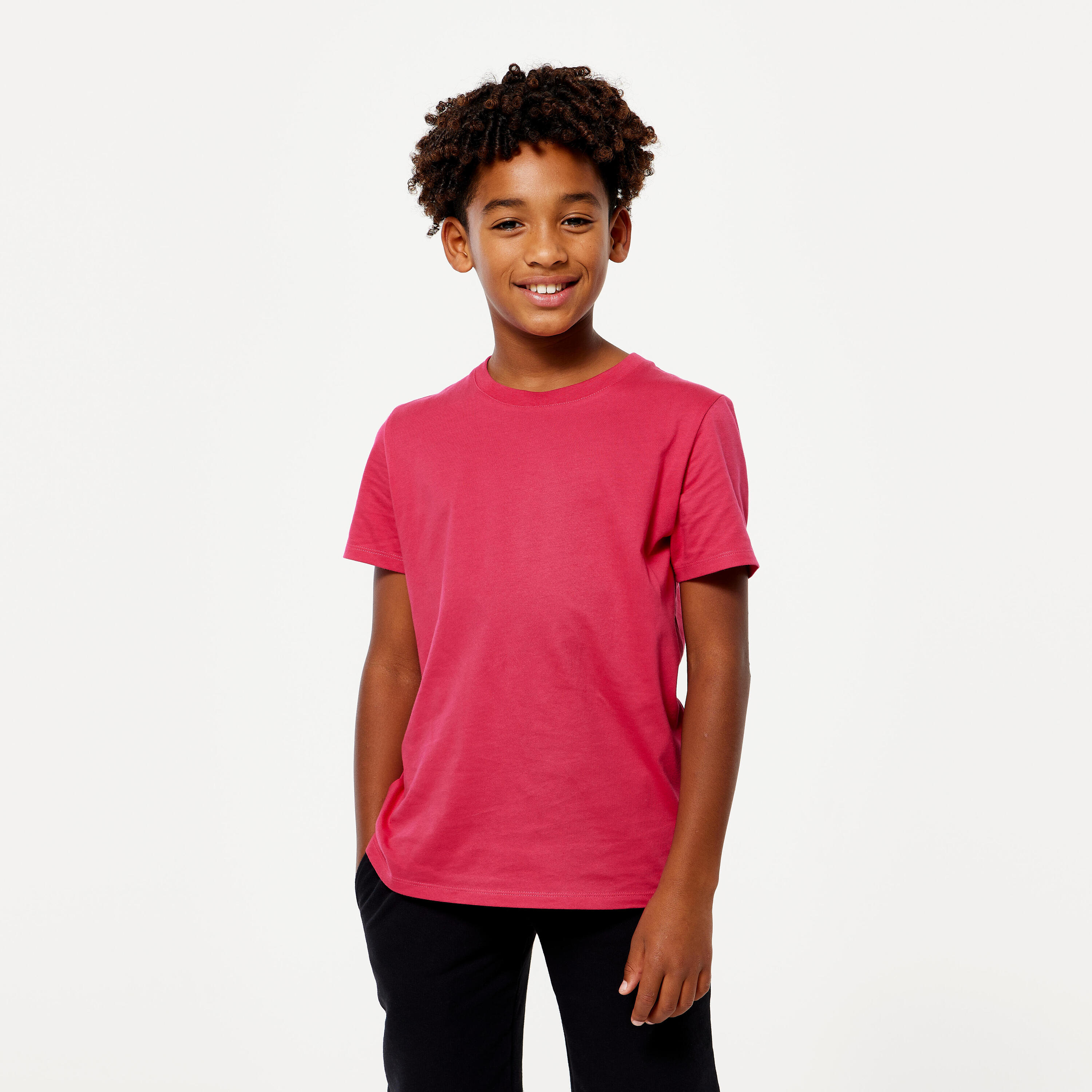 Kids' Unisex Cotton T-Shirt - Fuchsia Pink 5/6