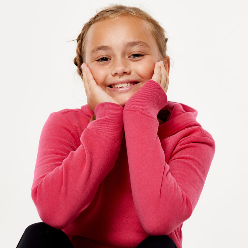 Felpa bambino ginnastica con cappuccio pesante rosa