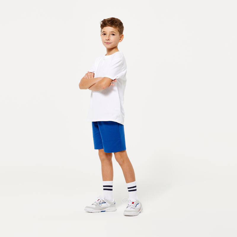 Short coton enfant mixte - bleu