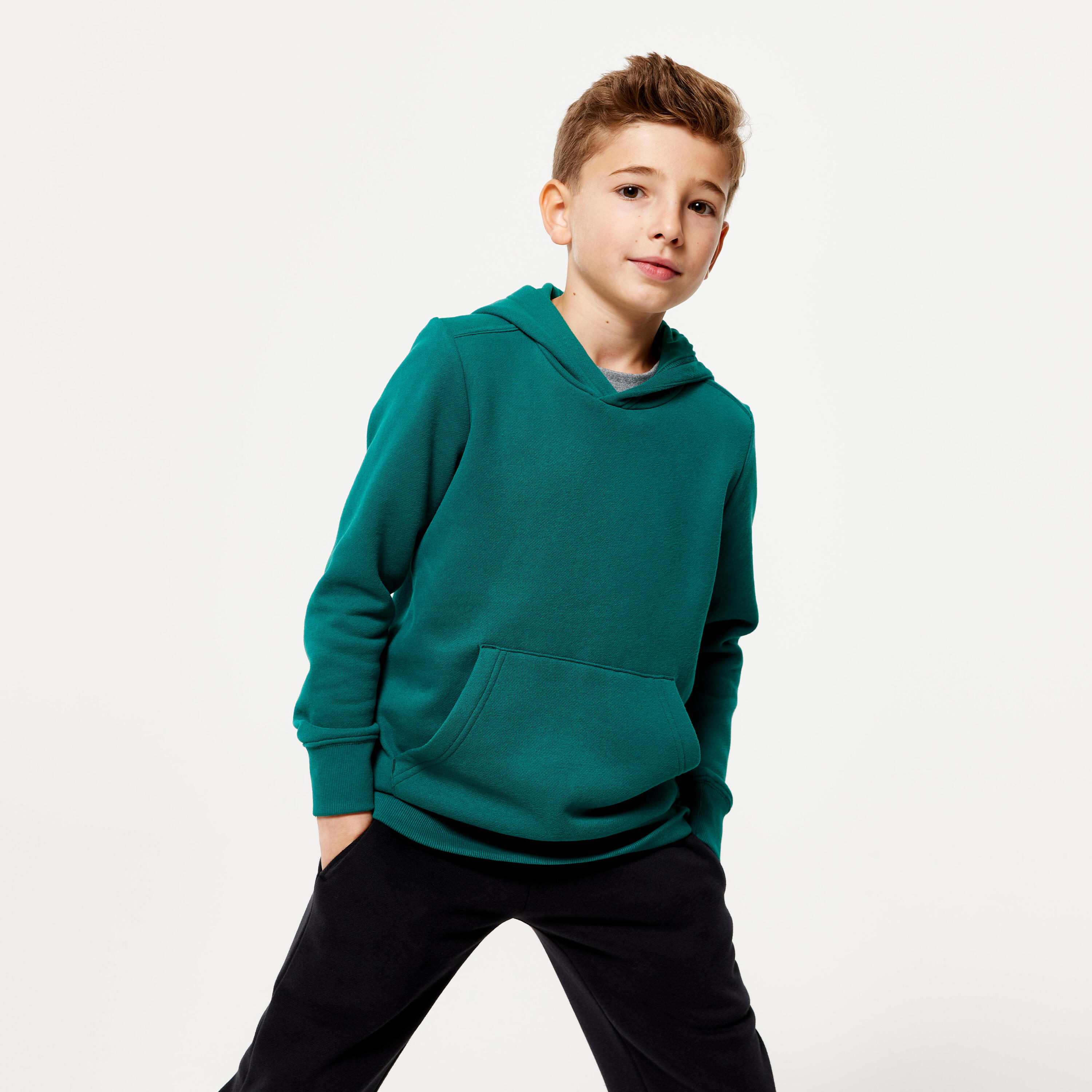 Kids' Cotton Hoodie - Pine Green 5/6