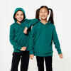 Bērnu kokvilnas džemperis ar kapuci, skuju zaļš