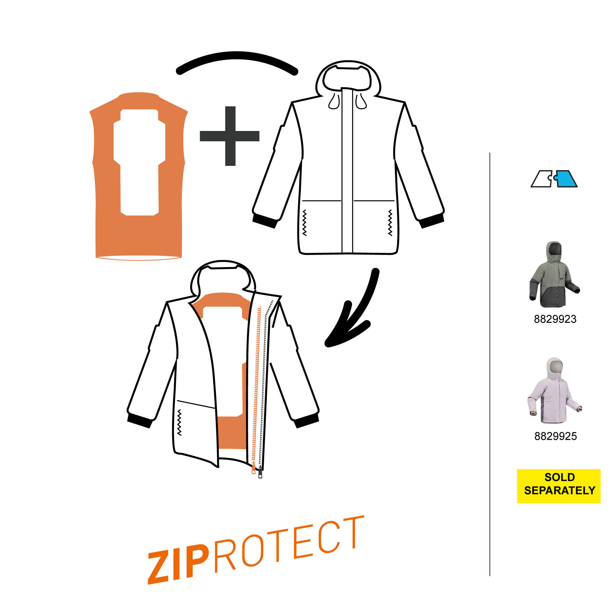 Junior MTB,  Ski and Snowboard Back Protector Vest - DBCK 500 7/8
