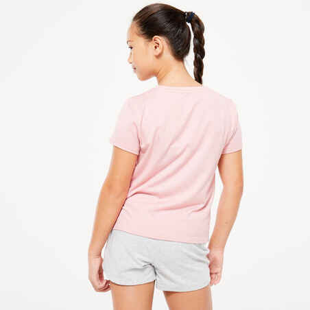 Camiseta 500 Niños Rosa Envejecido Algodón