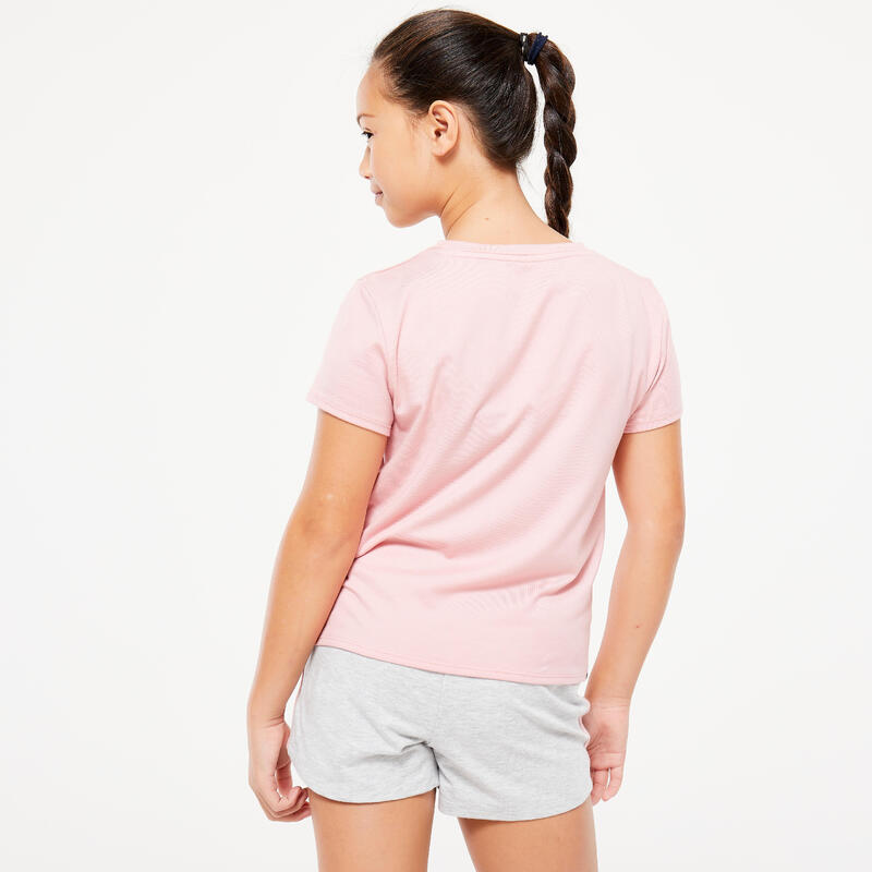 Tricou Bumbac Educație fizică 500 Roz Fete  