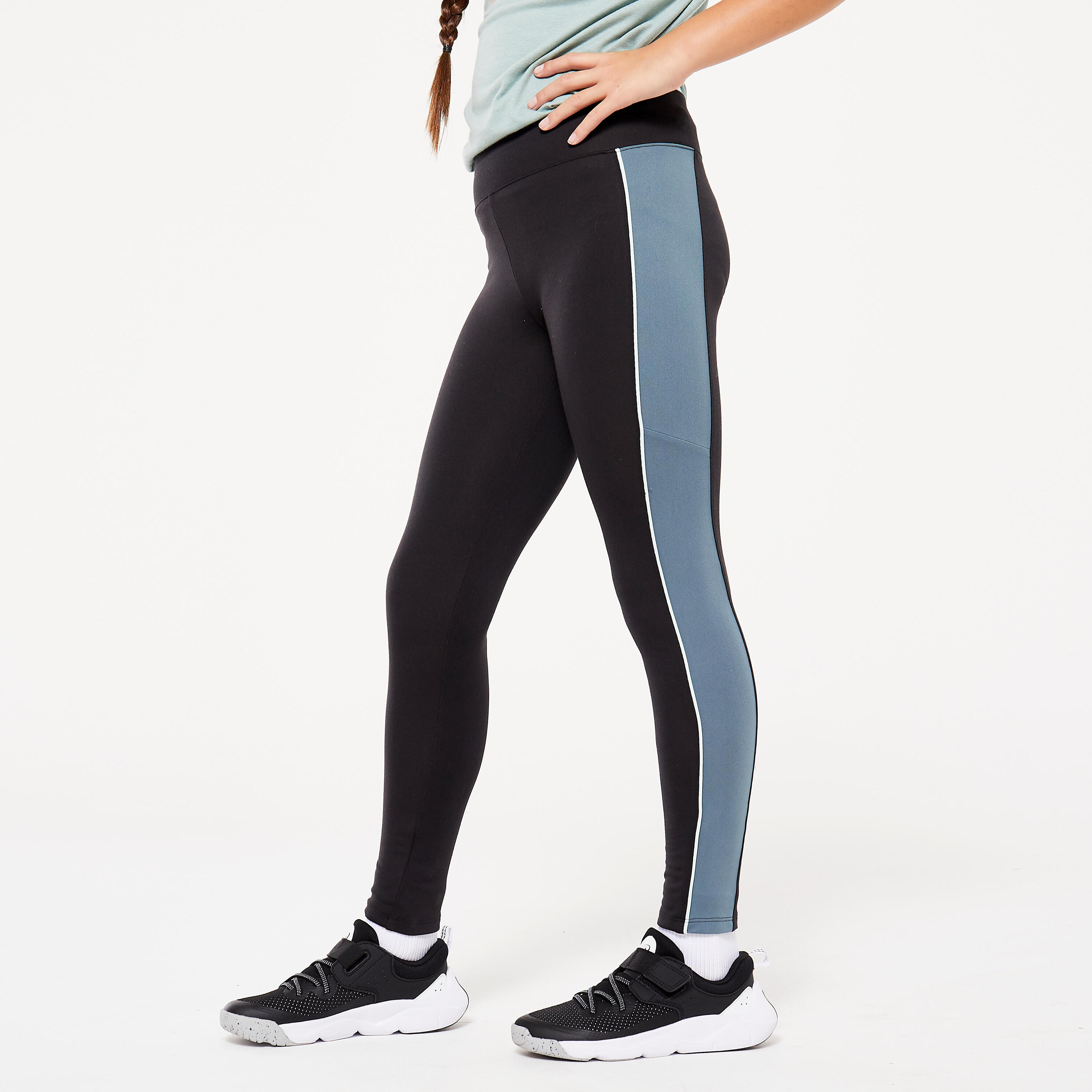 High-Waist Leggings with Pocket S500 - Black & Cedar 1/5