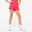 Pantaloncini bambina ginnastica W 500 2 in 1 traspiranti rosa