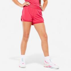 Short 2 en 1 multisport respirant fille, rose