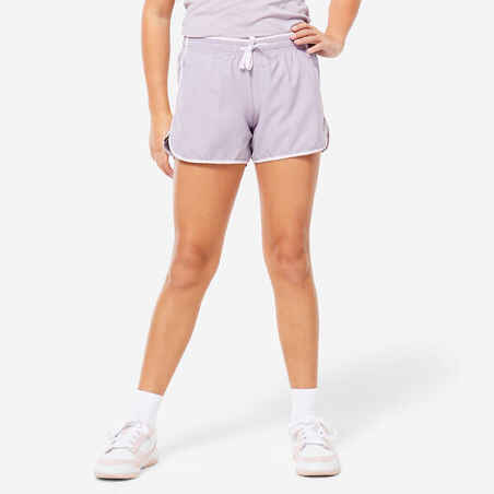 Vijolične dekliške kratke hlače za telovadbo W500 