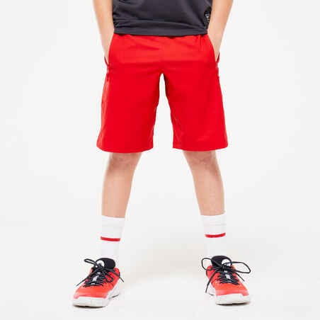 Kratke hlače za vježbanje prozračne dječje crvene