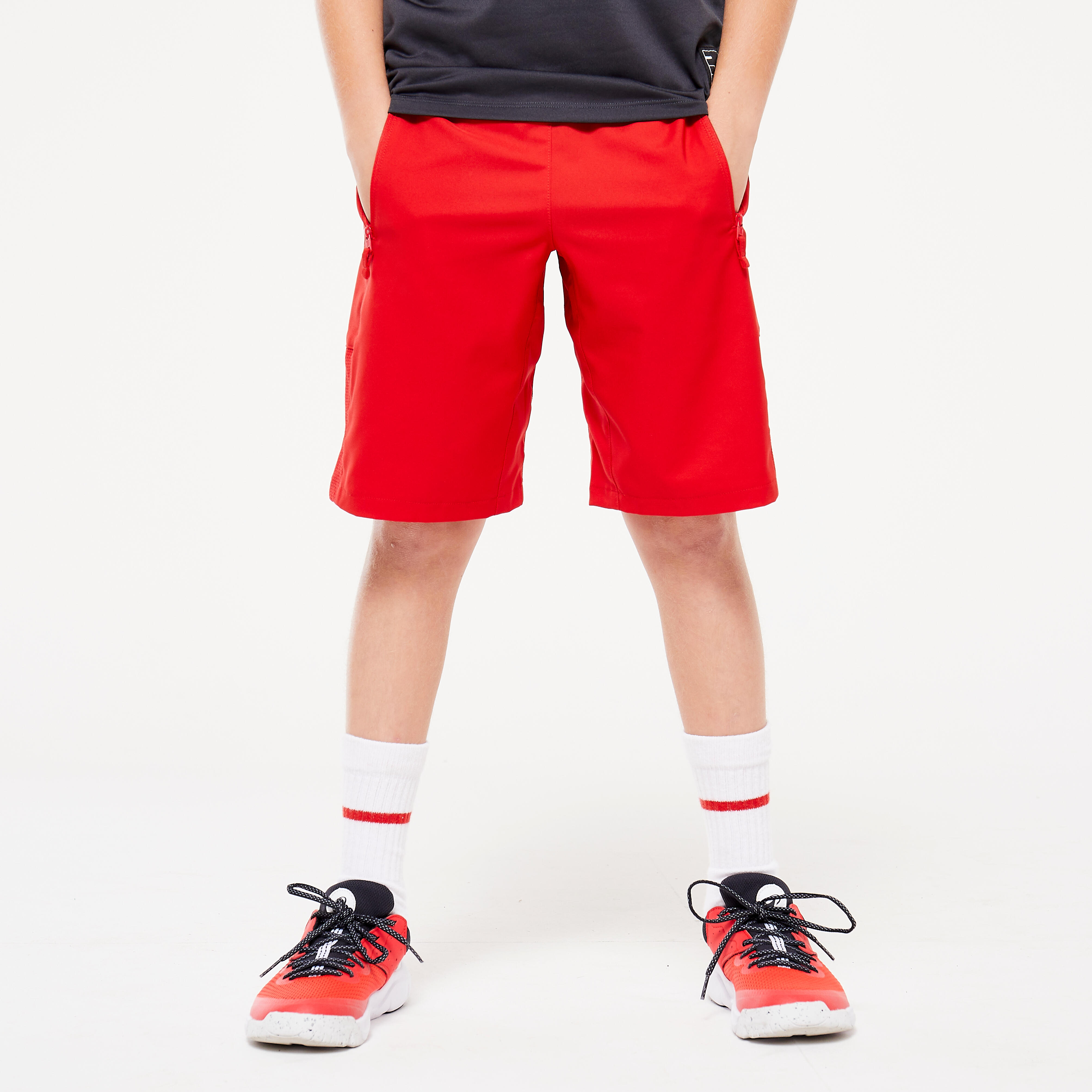 Decathlon | Pantaloncini bambino ginnastica W 500 regular fit traspiranti rossi |  Decathlon