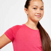 Girls' Breathable T-shirt S500 - Oleander Pink